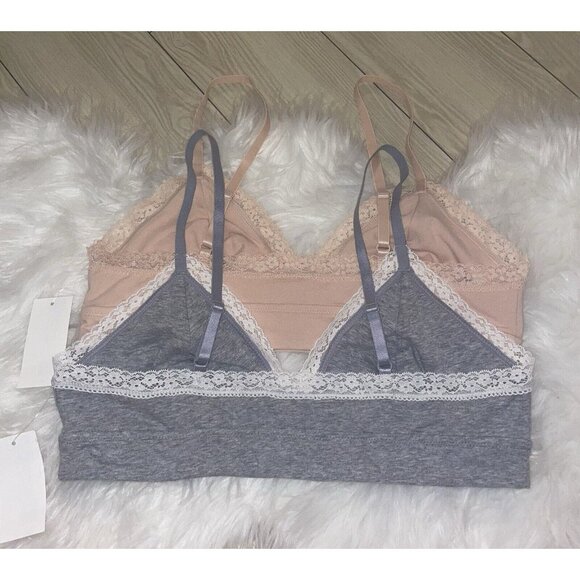 2 Jenni On Repeat Wide Lace Trim Cotton Bralettes Bras Womens XL XLarge New - Picture 3 of 4